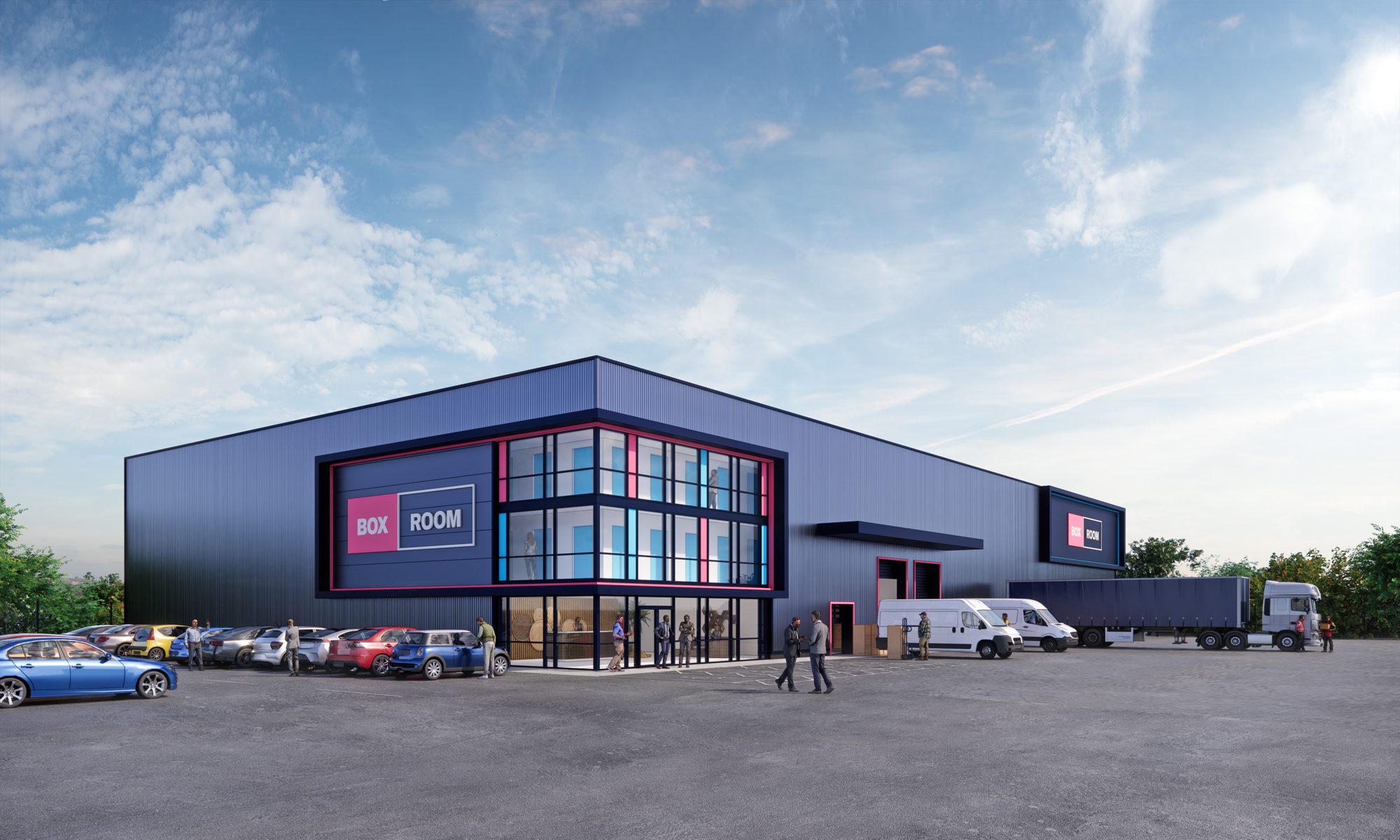 Indicative CGI of a Boxroom self-storage facility — the store format proposed for the Daleside Road site