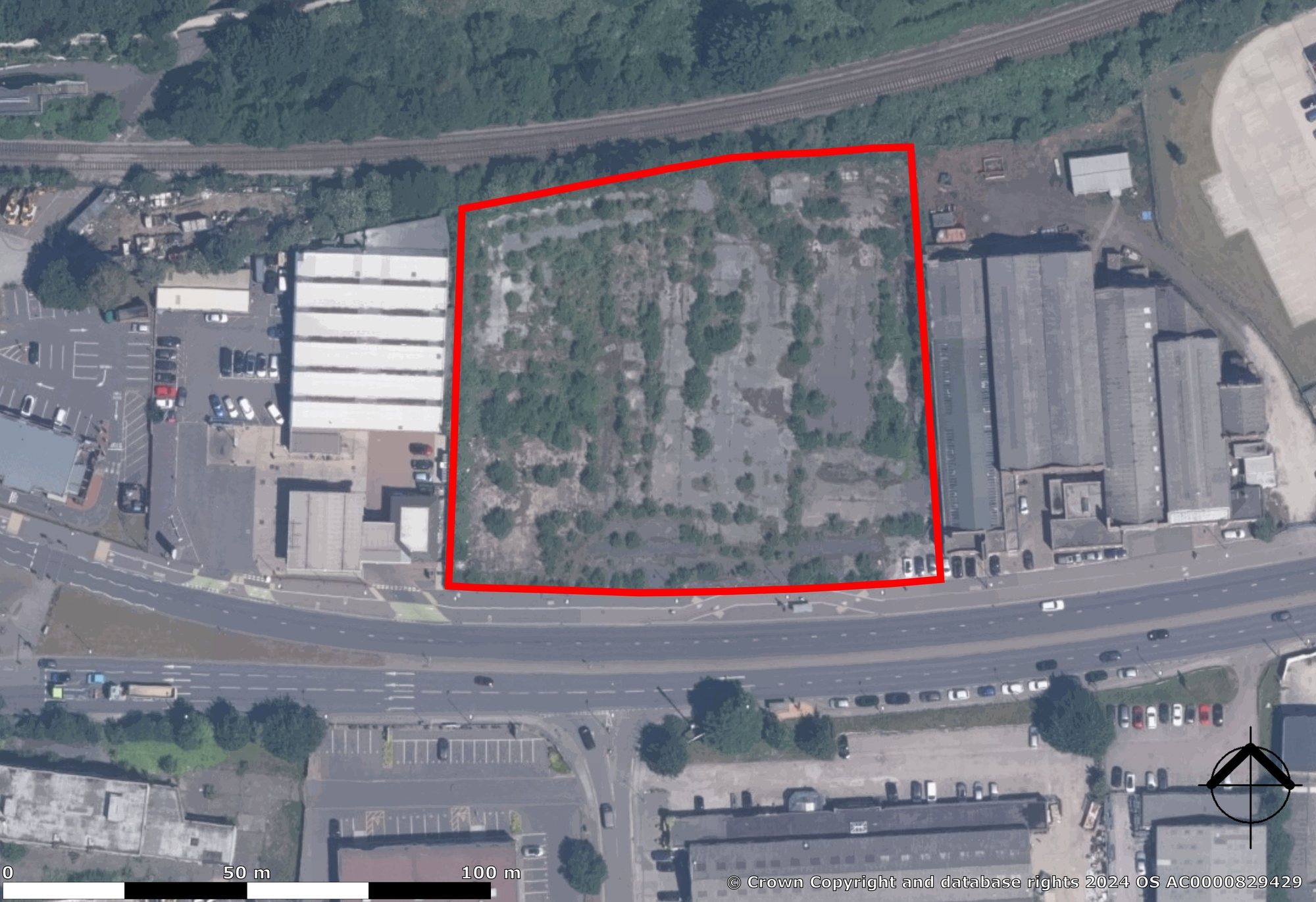 Satellite view of the Daleside Road site and the surrounding Colwick commercial area, with Nottingham to the west